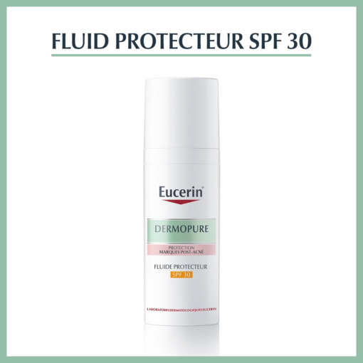 Eucerin Dermopure Fluide Protecteur SPF 30, protection contre les marques post-acné.