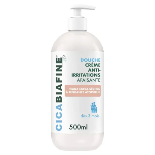 CICABIAFINE Douche Crème Anti-Irritations Apaisante 500 ml pour peaux extra-sèches à tendance atopique