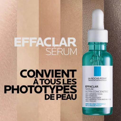 Sérum Effaclar Ultra Concentré adapté à tous les phototypes de peau.