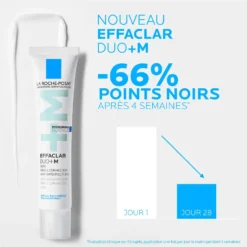 Réduction des points noirs avec Effaclar Duo+ M après 4 semaines.