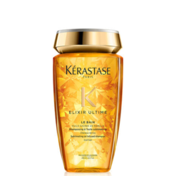 Flacon de Kérastase Elixir Ultime Le Bain, shampooing sublimateur à l'huile de marula.