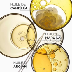 Ingrédients du Kérastase Elixir Ultime avec huile de camélia, huile de marula et huile d'argan.