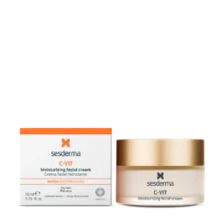 Pot et boîte de crème hydratante visage Sesderma C-Vit 50 ml.
