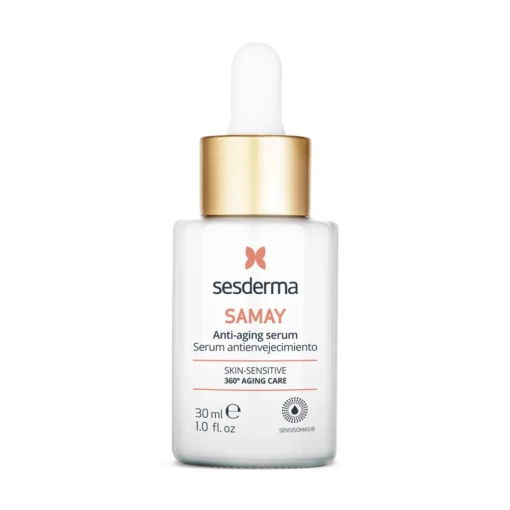 Flacon de sérum anti-âge Sesderma Samay 30 ml pour peau sèche et sensible.