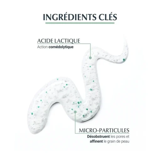 Ingrédients du gommage Eucerin DermoPure avec acide lactique et micro-particules exfoliantes