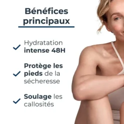Bienfaits de la crème pieds Eucerin Urea Repair hydratation intense 48h et protection contre la sécheresse