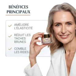Les bienfaits de la crème Eucerin Hyaluron-Filler + Elasticity : améliore l'élasticité, comble les rides, réduit les taches brunes