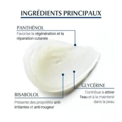 Ingrédients principaux du baume lèvres Eucerin Aquaphor : panthénol, bisabolol, glycérine