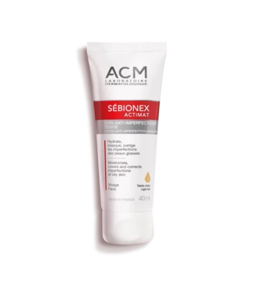 Tube de soin anti-imperfections teinté ACM Sébionex Actimat 40 ml pour peaux grasses