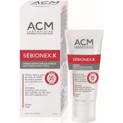 ACM Sébionex.K crème kératorégulatrice avec boîte, AHA 15%, pour peau grasse et imperfections, 40 ml.