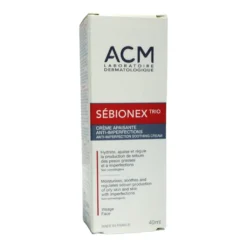 ACM Sébionex Trio crème apaisante anti-imperfections dans son emballage, pour peau grasse, 40 ml.