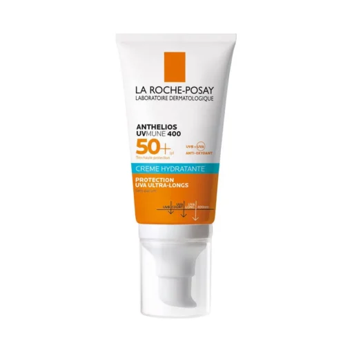 Tube de La Roche-Posay Anthelios UVMune 400 Crème Hydratante SPF 50+.