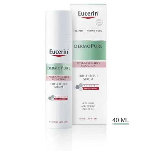 Flacon et boîte du sérum Eucerin DermoPure Triple Effect 40 ml