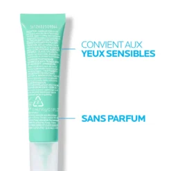 Dos du tube La Roche-Posay Hydraphase HA Yeux 15 ml avec instructions d'utilisation.