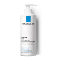Flacon de 400 ml du Lipikar Lait Relipidant La Roche-Posay, hydratation anti-dessèchement 48h.