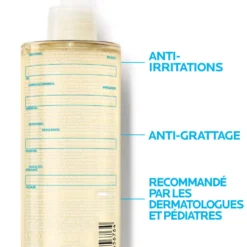 Huile lavante anti-irritations et anti-grattage Lipikar AP+ recommandée par les dermatologues.