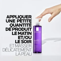 Application du gel Mela B3 La Roche-Posay, à utiliser matin et/ou soir en petite quantité.