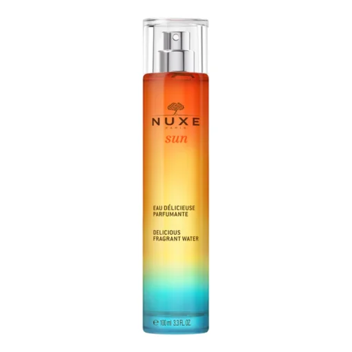 Flacon d'eau délicieuse parfumante NUXE Sun 100 ml en position verticale