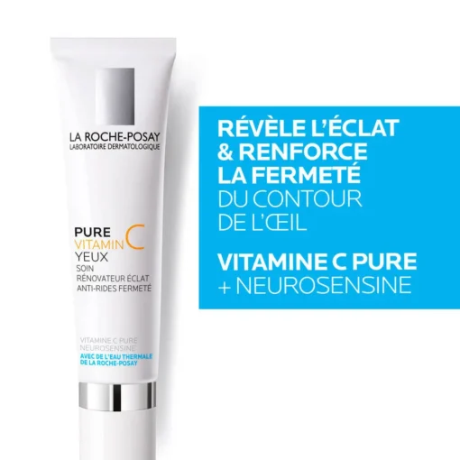 Soin rénovateur éclat contour des yeux La Roche-Posay, avec vitamine C pure et neurosensine.