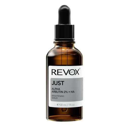 Flacon de sérum éclaircissant Revox Just Alpha Arbutin 2% + HA, 30 ml.