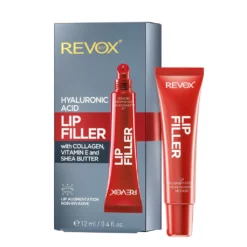 Revox Lip Filler avec acide hyaluronique et boîte.
