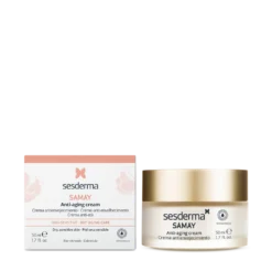 Crème anti-âge Sesderma Samay 50 ml avec boîte pour peau sèche et sensible.