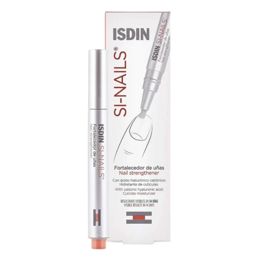 ISDIN SI-NAILS fortifiant pour ongles avec stylo applicateur et boîte de présentation.