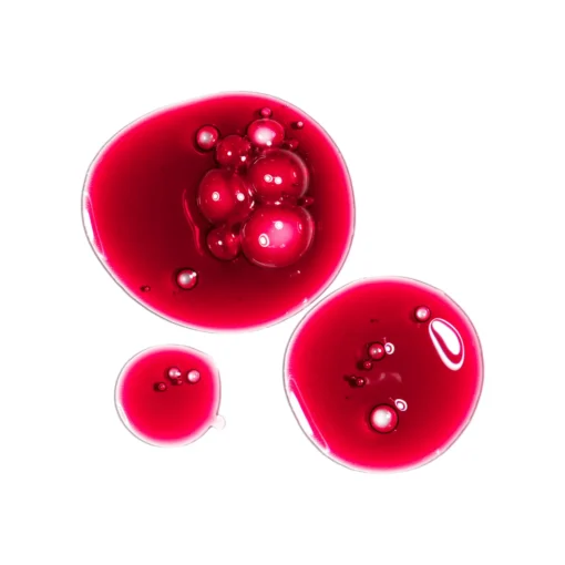 Gouttes de texture rouge du The Ordinary AHA 30% + BHA 2% Peeling Solution.