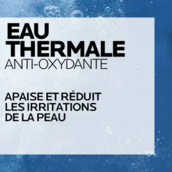 Eau thermale anti-oxydante de La Roche-Posay, qui apaise et réduit les irritations de la peau.
