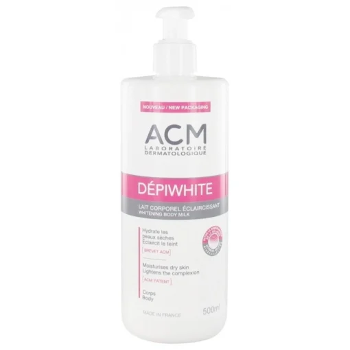 Lait corporel éclaircissant ACM Dépiwhite 500 ml avec pompe.