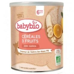 BABYBIO CEREALES 3 FRUITS AVEC QUINOA 220G 6 MOIS ET +