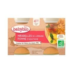 BABYBIO PETIT POT MIRABELLE ET POMME 2x130G BIO