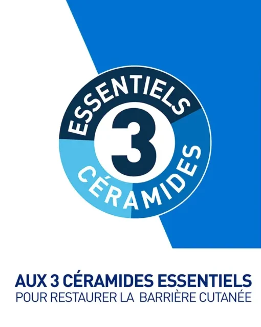 Logo des 3 céramides essentiels CeraVe pour restaurer la barrière cutanée