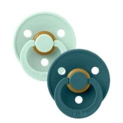 BIBS SET DE 2 SUCETTES SIZE 2 6 MOIS + BLEU