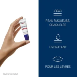 Baume lèvres Eucerin Aquaphor pour peau rugueuse et craquelée, hydratant