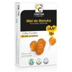 COMPTOIRES ET COMPAGNIES MIEL DE MANUKA IAA 10+ 12 BILLES FOURREES POUR LA GORGE