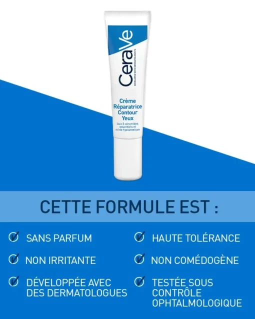 Crème contour des yeux CeraVe non irritante et sans parfum