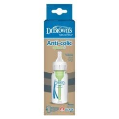 DR BROWNS BIBERON EN VERRE ANTI COLIC OPTION +120 ML COL ETROIT 0M+
