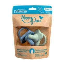 DR BROWN'S HAPPYPACI 2 SUCETTES SILICONE 0-6 MOIS