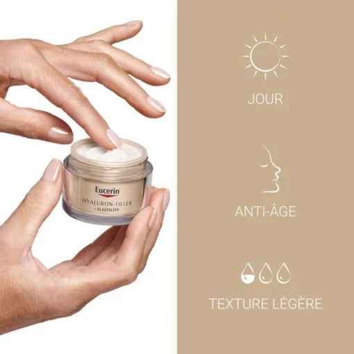 Crème Eucerin Hyaluron-Filler + Elasticity pour une action anti-âge avec une texture légère