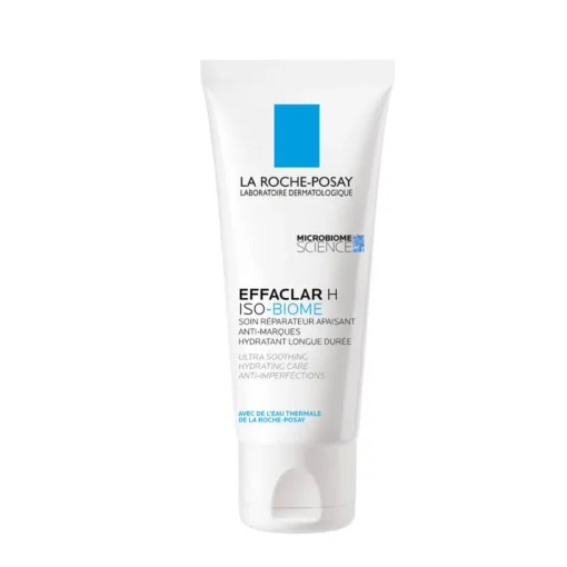 Soin réparateur apaisant Effaclar H Iso-Biome pour réduire les imperfections.