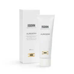 Tube et emballage du soin post-intervention ISDIN Auriderm, 50 ml.