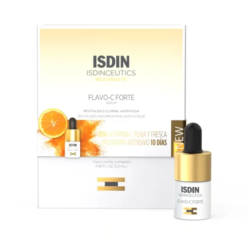 Sérum ISDIN Flavo-C Forte 15 % Vitamine C pure, programme intensif de 10 jours.