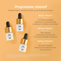 Programme intensif ISDIN Flavo-C Forte de 30 jours avec trois flacons.