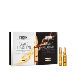 ISDIN Flavo-C Ultraglican et Melatonin Sérum Boîte - Antioxydant jour et sérum réparateur nuit