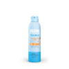 Flacon de spray transparent ISDIN Fotoprotector Pediatrics Wet Skin SPF 50+.
