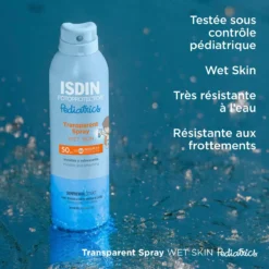Spray ISDIN Fotoprotector Pediatrics très résistant à l'eau.