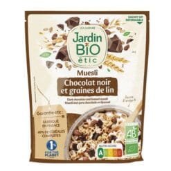 JARDIN BIO MUESLI CHOCOLAT NOIR ET GRAINES DE LIN 375 G