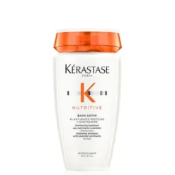 Flacon de 250 ml de Kérastase Nutritive Bain Satin Shampoing hydratant aux protéines végétales et niacinamide.