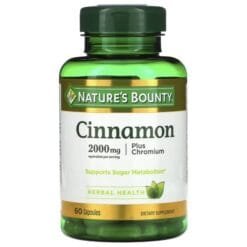 NATURES BOUNTY CINNAMON 2000 MG PLUS CHROMIUM 60 CAPSULES